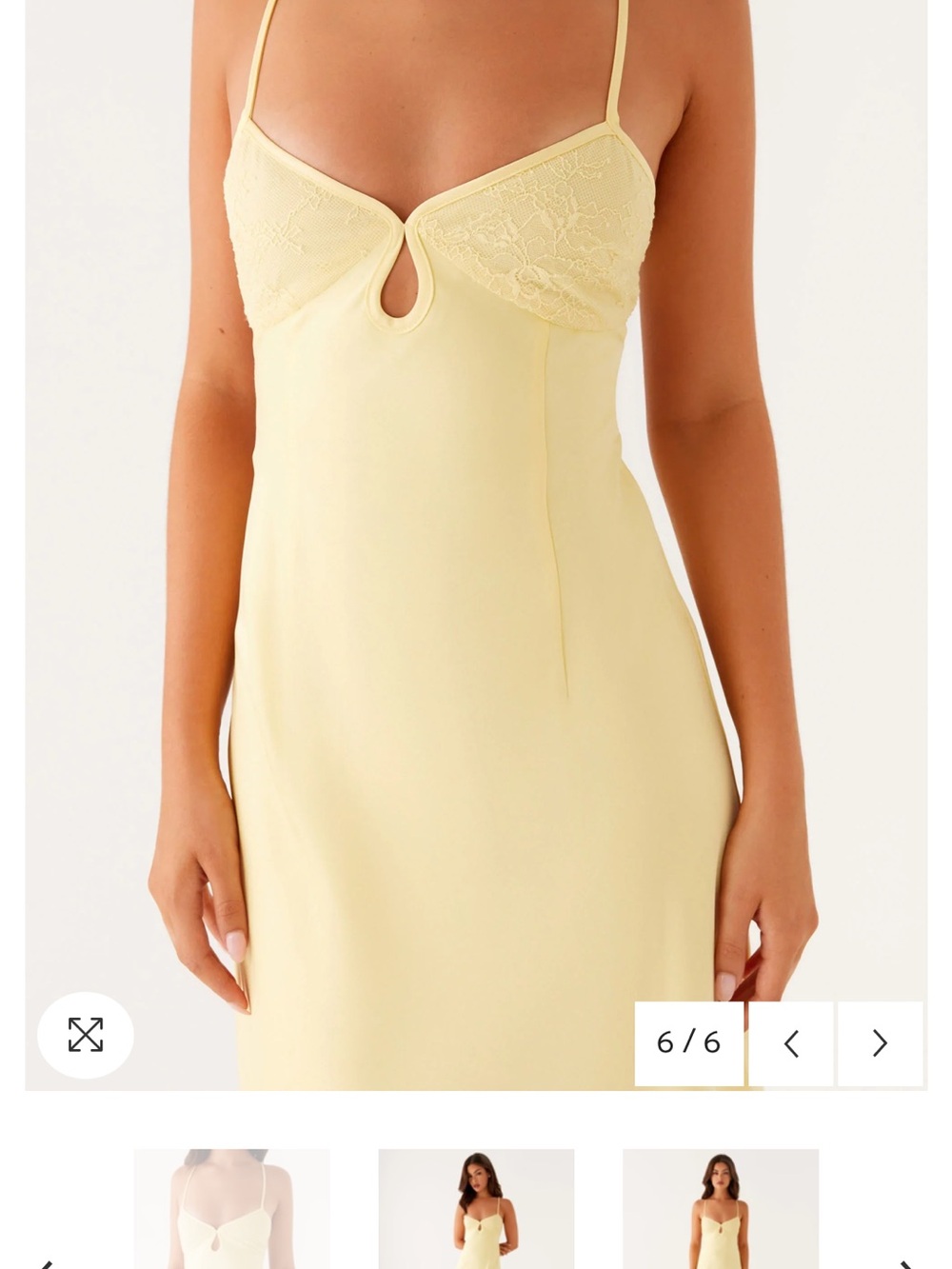 Peppermayo Yellow Lace-Trim Slip Maxi Dress - Picture 3 of 4